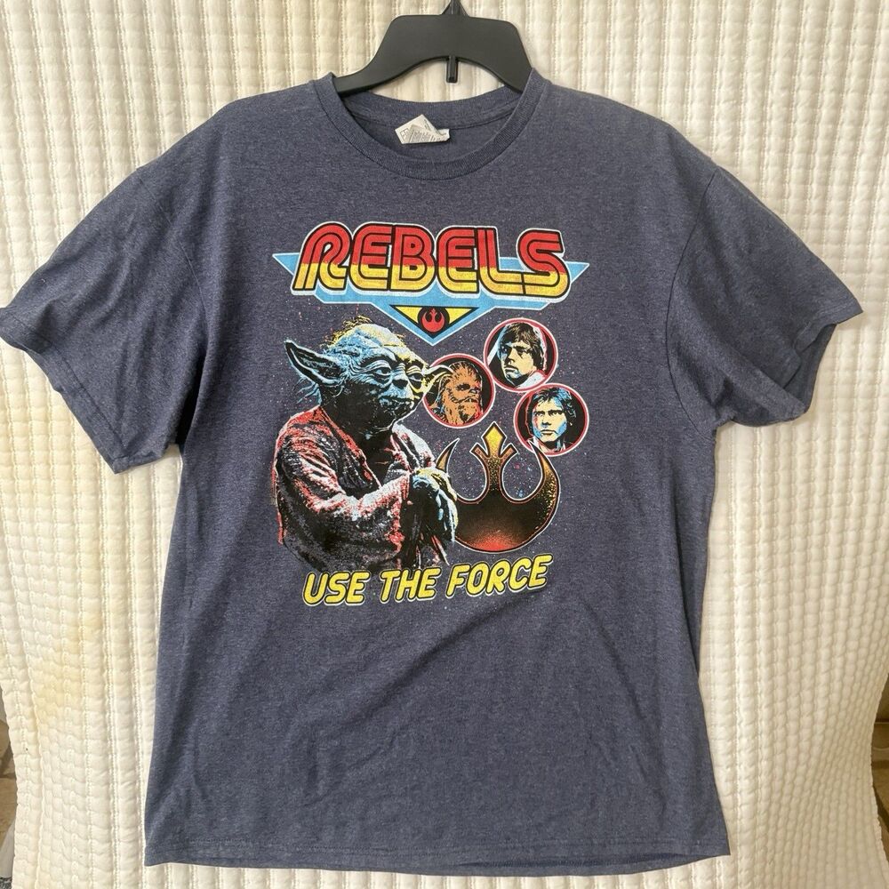 Mens Star Wars Rebel Alliance Graphic T-shirt Large Retro-style REBEL Symbol L
